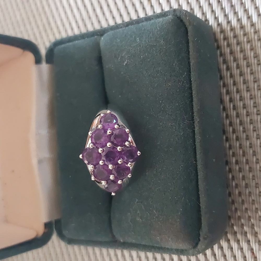 Genuine Amethyst Ring.  Sterling Silver